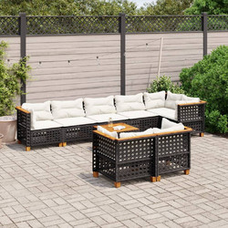 vidaXL Σετ Σαλόνι Κήπου Rattan 9τμχ Μαύρο 3261896