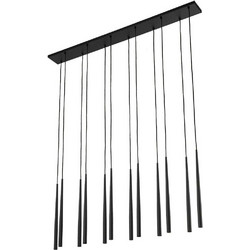 TK Lighting Piano Κρεμαστό Φωτιστικό Οροφής Ράγα Πολύφωτο Μαύρο 10115