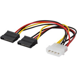 SAVIO AK-13 Καλώδιο Τροφοδοσίας 4-Pin Molex Male to 2 x 15-Pin SATA Female 0.18m Multicolor