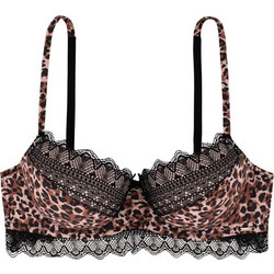Dorina Zena Σουτιέν Balconette Push Up με Μπανέλα Μαύρο Καφέ D001564MI033-CO0029
