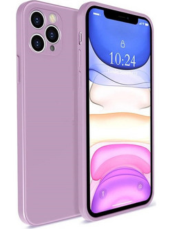 Bodycell Square Liquid Silicon Back Cover Light Violet (iPhone 12 Pro Max)