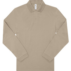 B&C Collection Ανδρική Μπλούζα Polo Μακρυμάνικη Μπεζ PU425