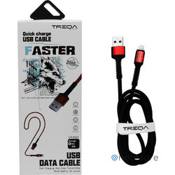 Treqa CA-8562 Braided USB-A to Lightning Cable 2m Red 841268887071300