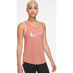 Nike Swoosh Run Running Tank Worn Γυναικείο Αθλητικό T-Shirt Σομόν BDM7779-824