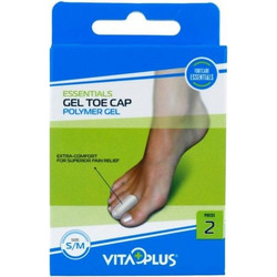 VitaPlus Gel Toe Cap Προστατευτικό Κάλυμμα Δακτύλου για Φουσκάλες & Κάλους S/M 2τμχ