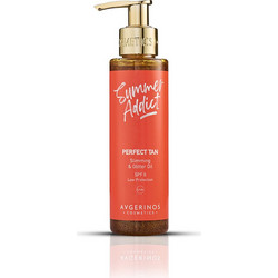 Avgerinos Cosmetics Summer Addict Perfect Tan Slimming & Glitter Λάδι Μαυρίσματος Σώματος SPF6 150ml