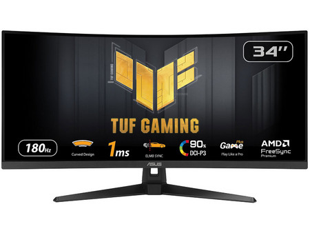 Asus TUF VG34VQ3B Ultrawide VA HDR Curved Gaming Monitor 34" 3440x1440 QHD 180Hz 1ms