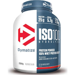 Dymatize ISO100 Hydrolyzed Strawberry Πρωτεΐνη Ορού Γάλακτος Γράμμωσης Χωρίς Λακτόζη 2.26kg