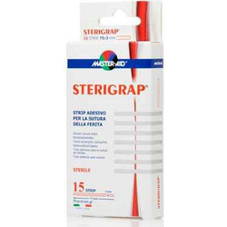 Master Aid Sterigrap Αποστειρωμένα Αυτοκόλλητα Ράμματα 7.5x0.3cm 15τμχ