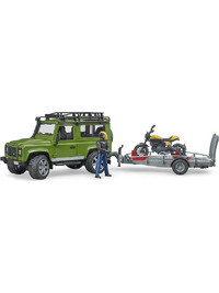 Bruder Land Rover με Μηχανή Ducati & Οδηγό Σετ Φιγούρες Δράσης για 4+ Ετών