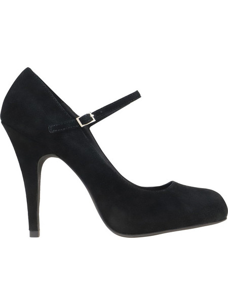 Jeffrey Campbell Sweet-N-Lo Γόβες Suede με Λεπτό Ψηλό Τακούνι & Μπαρέτα Μαύρες JC-1422-1-1