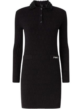 Pinko Mini Καθημερινό Φόρεμα Πλεκτό Μαύρο 104360A27J-Z99