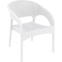 Siesta Panama Πολυθρόνα Κήπου Rattan Λευκή 01-00-0736