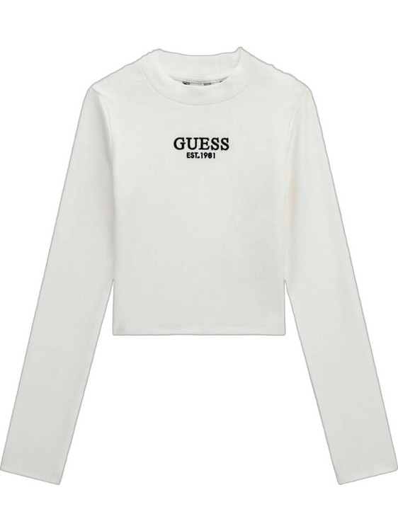 Guess Παιδικό Crop Top Μακρυμάνικο Λευκό J4YI49KBZP4-G011