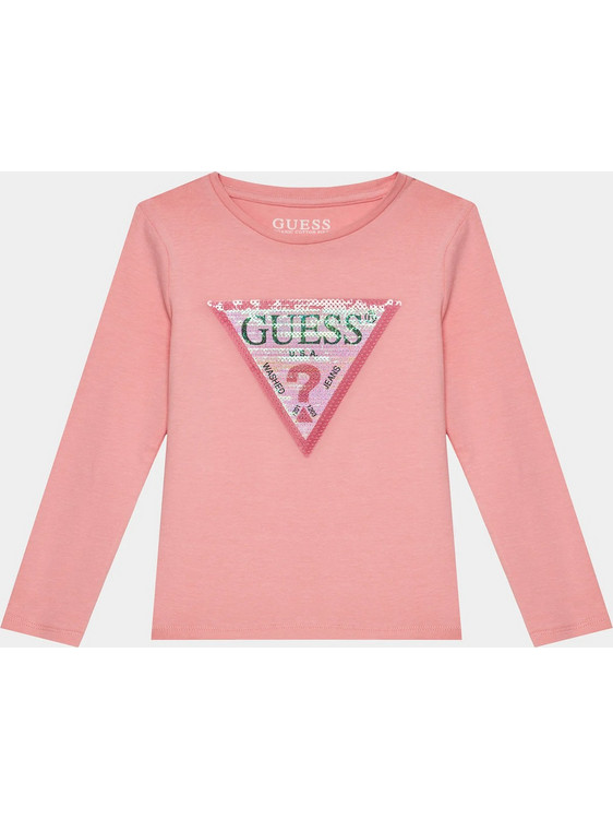 Guess Παιδικό T-Shirt Μακρυμάνικο Σομόν K4RI30K6YW1-G6V9