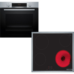 Bosch Φούρνος Ηλεκτρικός Άνω Πάγκου 71lt 59.4cm HBA514BS3 με Κεραμικές Εστίες PKE645BA2E