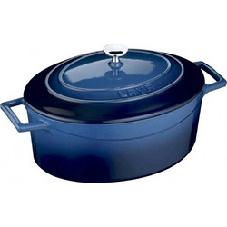 Lava Blue Enamel Μαντεμένια Γάστρα Οβάλ 29x23cm LVOTC29K1B