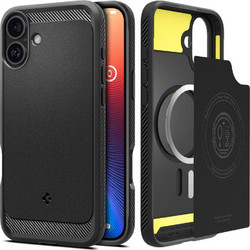 Spigen Rugged Armor MagFit Back Cover Matte Black (iPhone 16 Pro)