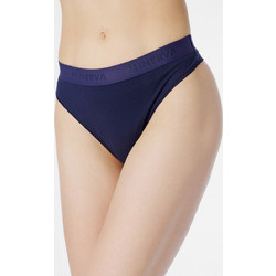 Minerva Cozy Rib Modal Ψηλόμεσο Γυναικείο String Navy Μπλε 90-81706-510