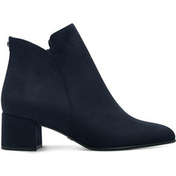 Tamaris Γυναικεία Μποτάκια Αστραγάλου Suede Navy Μπλε με Χοντρό Χαμηλό Τακούνι 1-25354-43-805