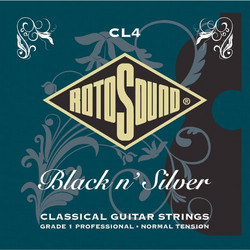 Rotosound CL4 Black and Silver Σετ 6 Χορδές Κλασικής Κιθάρας Silver Plated Copper 28-45" Normal Tension