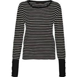 Vero Moda Γυναικεία Πλεκτή Μπλούζα Μαύρη Λευκή 10309308