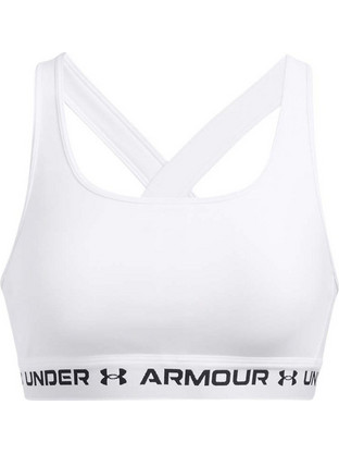 Under Armour Crossback Αθλητικό Μπουστάκι με Μέτρια Στήριξη & Αφαιρούμενη Ενίσχυση Λευκό 1361034-101