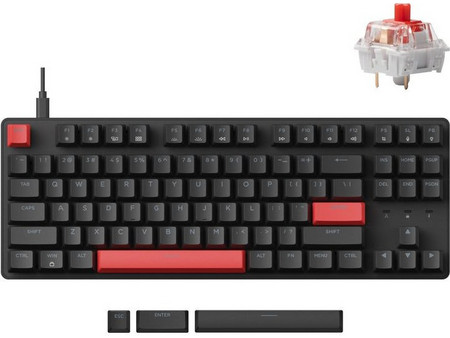 Lemokey X1 QMK/VIA Μηχανικό Gaming Πληκτρολόγιο TenKeyLess με Keychron Red Διακόπτες Black