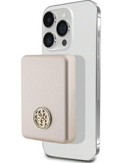Guess Strassed Metal Logo Magsafe Power Bank 3000mAh 5W Golden