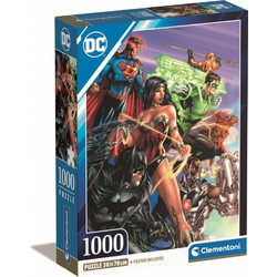 Puzzle Clementoni Compact Box DC Comics Justice League 1000 Κομμάτια 39852