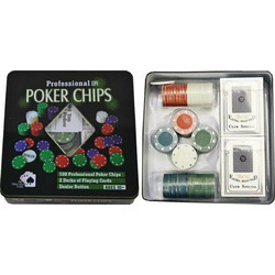 Σετ 100 Μάρκες Poker σε Μεταλλικό Κουτί με 2 Τράπουλες 4E-453007782