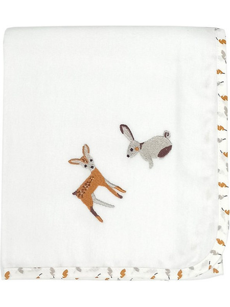 Baby Star Forest Friends Πάνα Αγκαλιάς Φανελένια Λευκή 85x85cm 2079