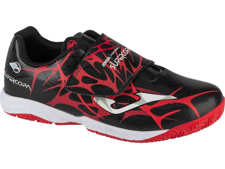 Joma Super Copa Jr 2501 TF SCJS2501INV Παιδικά Ποδοσφαιρικά Παπούτσια με Σχάρα Μαύρα Κόκκινα