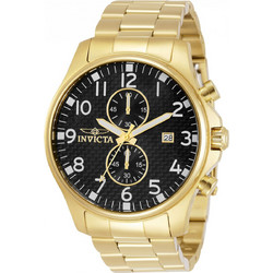 Invicta Specialty Ανδρικό Ρολόι Χρονογράφος με Χρυσό Μεταλλικό Μπρασελέ 0382