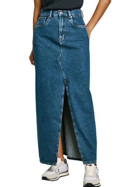 Pepe Jeans Μακριά Φούστα Τζιν Ψηλόμεση Pencil Μπλε PL901185EF2-000