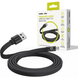 Mobile Origin Origin Patented Braided Flat USB-A to USB-C 1m Black MCF-USBA-1M-BLK