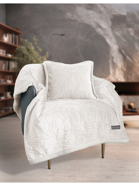 Guy Laroche Ριχτάρι Πολυθρόνας 130x170 Bolzano Ivory Με Μαξιλαροθήκη