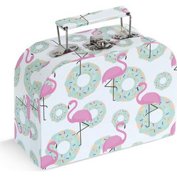 Parisis Μπομπονιέρα Βάπτισης Βαλιτσάκι Flamingo από Χαρτί
