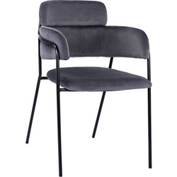 HomeMarkt Πολυθρόνα Βελούδινη Γκρι Kelso 2 τμχ HM8521.01