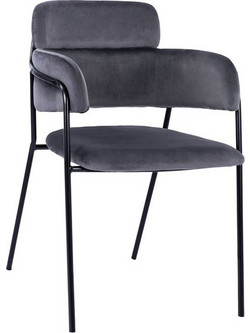 HomeMarkt Πολυθρόνα Βελούδινη Γκρι Kelso 2 τμχ HM8521.01