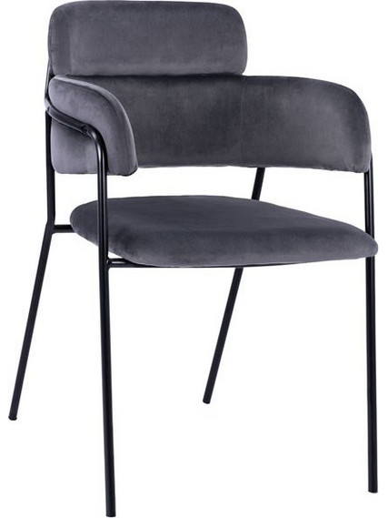 HomeMarkt Πολυθρόνα Βελούδινη Γκρι Kelso 2 τμχ HM8521.01