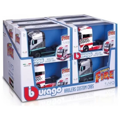 Bburago Street Fire Haulers - Camion Scania S730 - Échelle 1:43 - Modèle Détaillé - Peinture Électrostatique - Couleurs Assorties