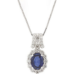 Million Diamonds Γυναικείο Κολιέ Ροζέτα από Xρυσό 18K με Διαμάντι & Ζαφείρι MD21414