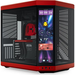 Hyte Y70 Touch Infinite Cherry Red Black Gaming Midi Tower Κουτί Υπολογιστή με Πλαϊνό Παράθυρο