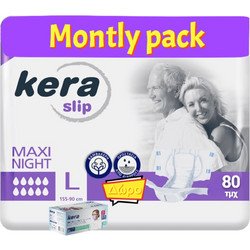 Kera Slip Maxi Night Large Πάνες Ακράτειας 10 Σταγόνες 4x20τμχ