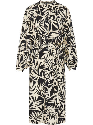 Funky Buddha Midi Καθημερινό Φόρεμα Σεμιζιέ Μεταξωτό Μαύρο FBL011-115-13