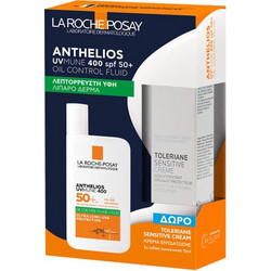 La Roche-Posay Anthelios Uvmune 400 Oil Control Fluid SPF50 50ml + Toleriane Sensitive Cream 15ml