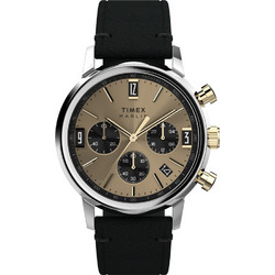 Timex Marlin Ανδρικό Ρολόι Χρονογράφος Αυτόματο με Μαύρο Δερμάτινο Λουράκι TW2W60300