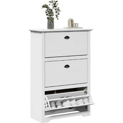 vidaXL Παπουτσοθήκη Ξύλινη Bodo Λευκή M80xΠ35xY118cm 4016881