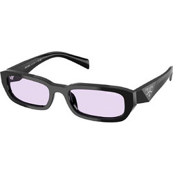 Prada PRB06S 16K40J Ανδρικά Γυαλιά Ηλίου Ορθογώνια Κοκάλινα Μαύρα με Μωβ Φακό
